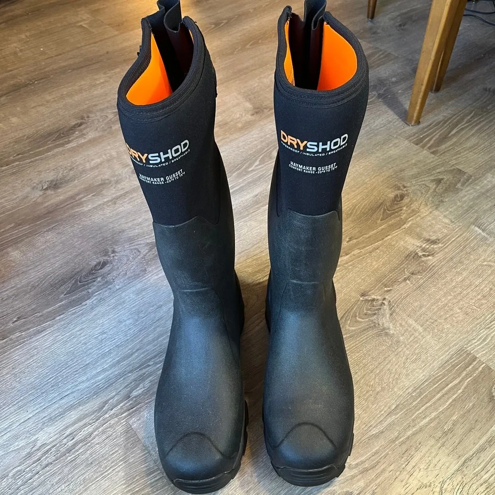 NWOB‎ Dryshod Haymaker Gusset Mens 14 Black Waterproof Insulated Work Boots